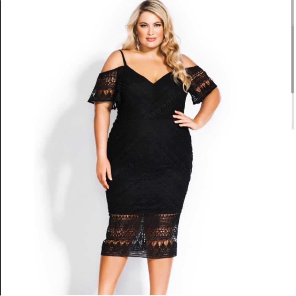 City Chic S US 16 Impressions Dress Cold Shoulder